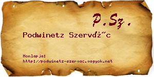 Podwinetz Szervác névjegykártya